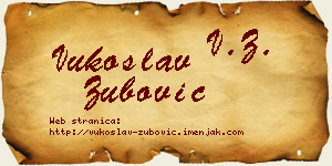Vukoslav Zubović vizit kartica